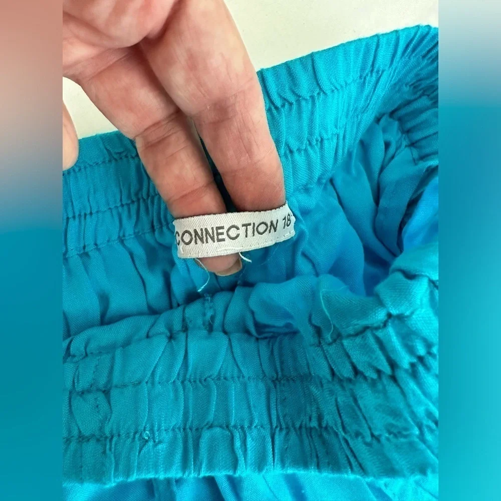 🎉Connection 18 Aqua Blue Palazzo Pants Lightweight Size S/M - Picture 5 of 7